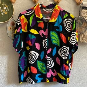 Stranger Things 80s button up crop top